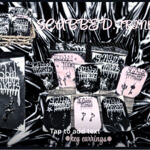 Black and Silver Key Earrings